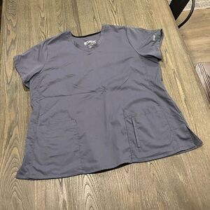Greys Anatomy Gray V-Neck Short Sleeve Scrub Top Size 3X